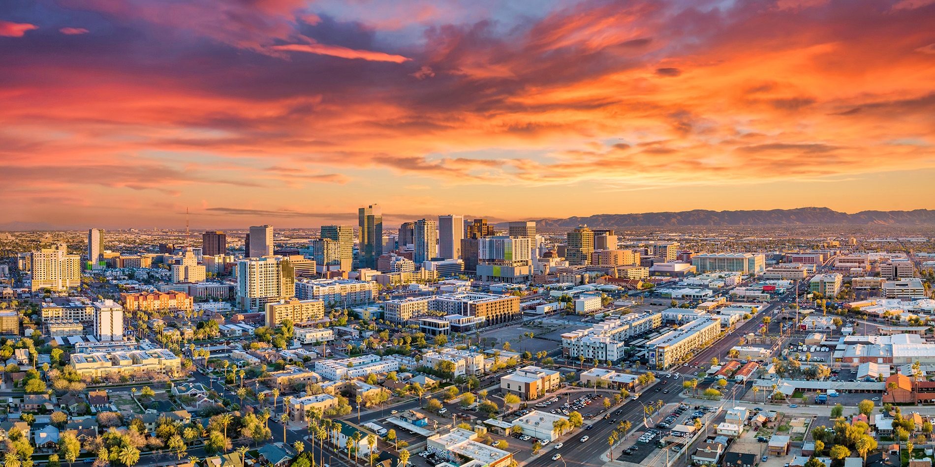 Phoenix city scape at sunrise